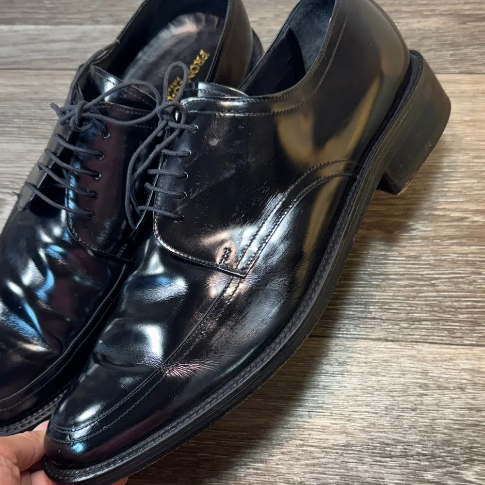 Pronto Uomo Black Leather Oxfords men’s 13 (j94)
